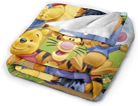 FASHIONDIY Winnie The Pooh Blanket Oversized Warm Adult Super Soft Blanket With Soft Anti-pilling Flannel For Adults & Kids 3D Print 50"x40"