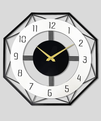 Image of Auromin Premium Metal Wall Clock for Living Room Stylish | Big Size Modern Decorative Wall Watch for Home, Hall, Bedroom & Office, Luxury Premium Wall Clock for Interior Decor