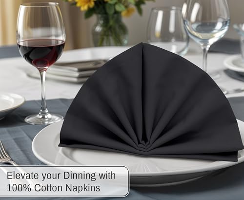 Ruvanti Cloth Napkins Set of 12, 18x18 Inches, 100% Cotton, Washable, Soft & Absorbent, Perfect for Wedding, Christmas, ‎Thanksgiving Dinners - Black Beauty by RUVANTI - Used condition - Image 4