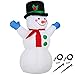Monzana Muñeco de nieve XL hinchable Adorno exterior de Navidad inflable 120cm con luces LED Decoración