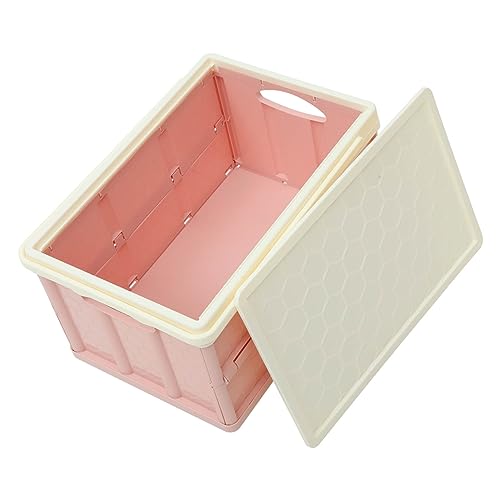 TOBBOMEY Scatola Contenitore Impilabile con Ruote per Abbigliamento Giocattoli e Libri Organizer per Armadio e Baule Auto Capacità Rosa