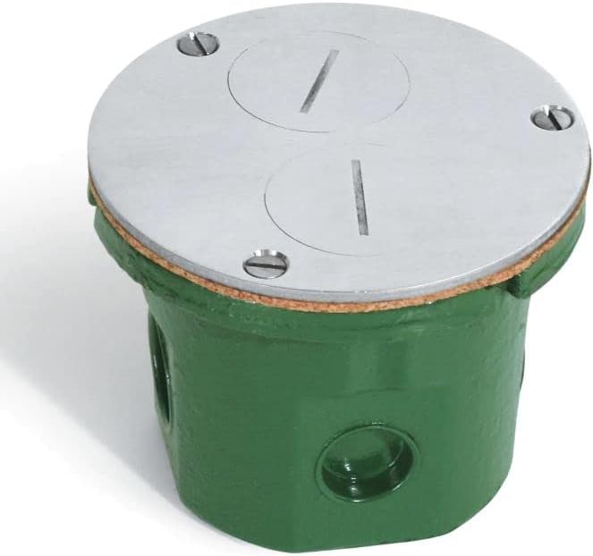 Lew Electric 812-DFB-A Floor Box, w/Cover & 15A (TR) Receptacle - Aluminum