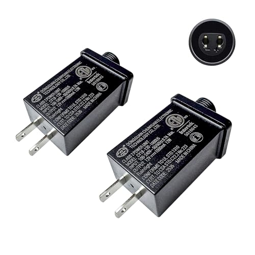 12V 1A Class 2 Power Supply 2 Pack, 12W Replacement Lights for Inflatables, IP44 Inflatable Power Supply for Inflatables for Halloween/Christmas Decorations, LED Strip Lights, Indoor/Outdoor Use