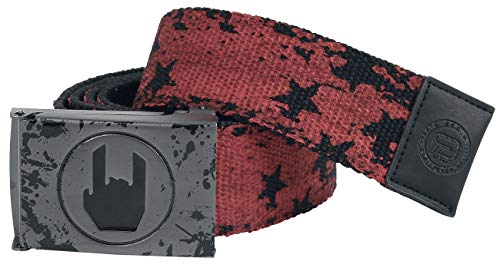 MPE EMP Cinturón Lona Unisex Cinturón Rojo/Negro, 100% algodón, [Effekte/Besonderheiten] +