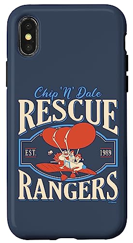 Coque iPhone X/XS Disney Chip 'n' Dale Rescue Rangers Group Vintage Avion en silicone