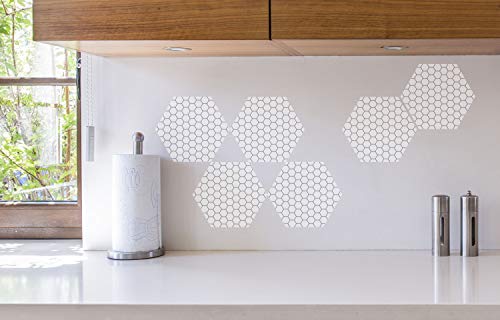 Plage-6-Tiles-Stickers-15-x-15-cm-Hexagon-Ape-White