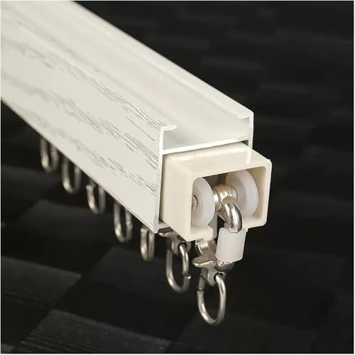 Barra de cortina deslizante de grano de madera blanca para cenador, oficina, balcón, techo, pared, 2,5 m