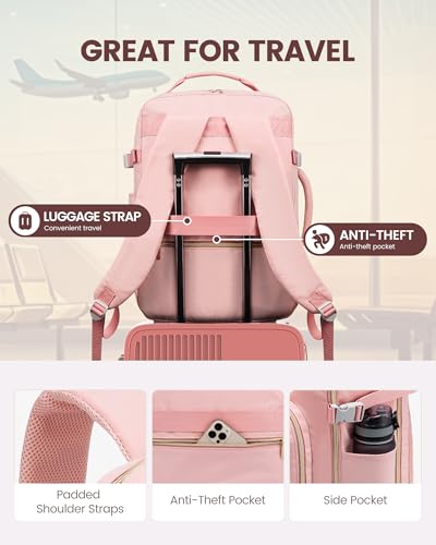 Image of LOVEVOOK 50L Travel Backpack Flight Approved Carry on Backpack,3 Packing Cubes,Waterproof Personal Item Travel Bag,TSA Carry on Luggage Suitcase Travel Essentials,Gifts for Women & Men,fits 18 inch Laptop