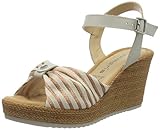  Tamaris Damen 1-1-28341-24 Peeptoe Sandalen, Beige (Ivory/Stripes 448), 41 EU