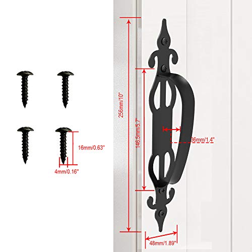 10 Inch Sliding Barn Door Pull Gate Handles Frosted Black 1 Pack