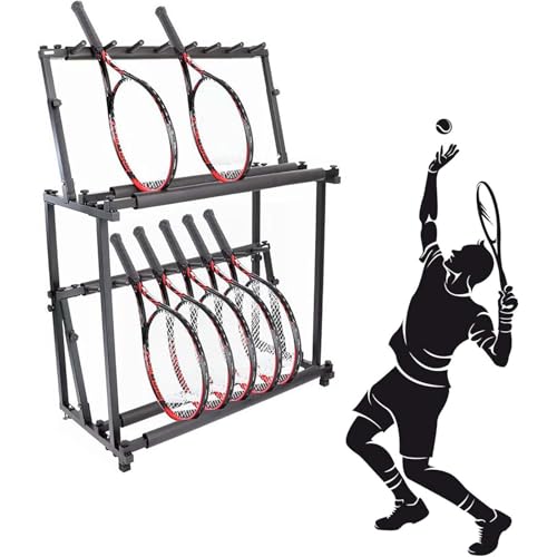 Support de sol pliable pour raquette de badminton et tennis au design compact et stable