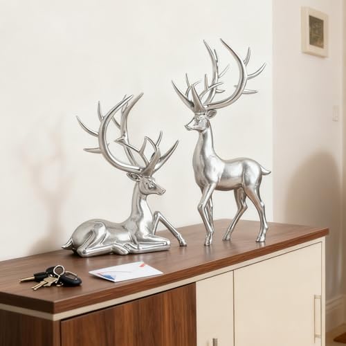 Décoration de Noël en cerf blanc argenté, cadeau idéal pour la maison - 3