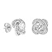 Cate & Chloe Emmy"Universe" 18k White Gold Plated Earrings, CZ Stud Earring Set, Silver Knot Cubic Zirconia Earrings, Trendy Beautiful Wedding Anniversary Fashion Statement Jewelry