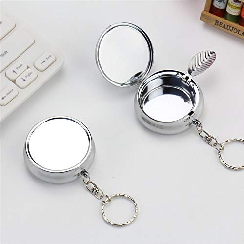 20pcs Sublimation Blank Portable Pocket Ashtray/Vehicle Cigarette Ashtray, DIY Heat Transfer Print Mini Stainless Steel Ashtrays with Key Chain and Cigarette Snuffer, Modern Ash Holder for Auto Use by Limitronix - Image 5