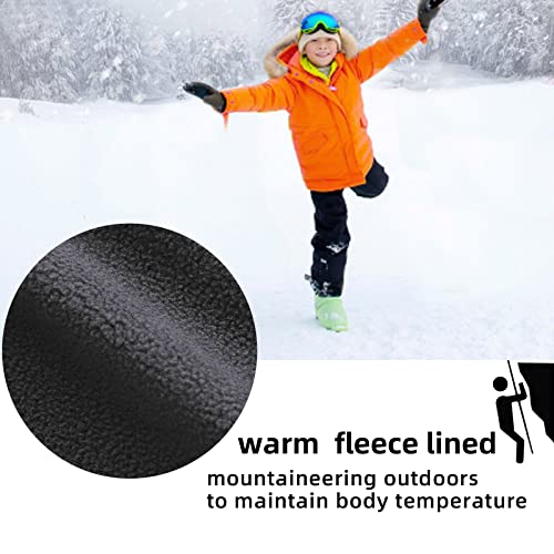 MEILONGER Boys Girls Softshell Hiking Pants Fleece Lined Skiing Snow Pants Kids Outdoor Trousers3