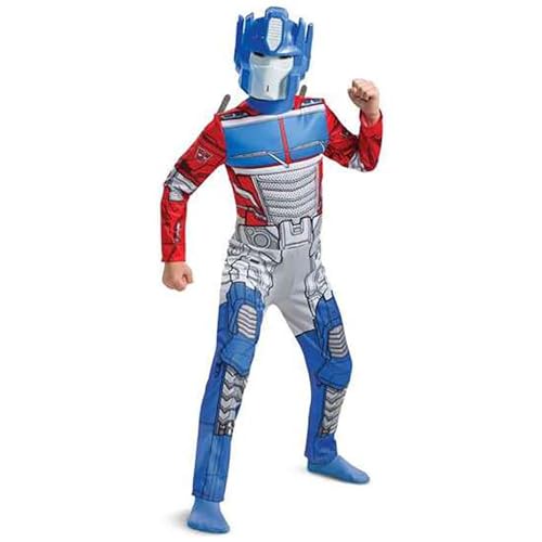 Transformers - Costume Optimus Prime Enfant 4-6 Ans avec Masque et Détails Fidèles - Sous Licence Officielle Hasbro - Déguisement Transformers Garçon pour Halloween,...