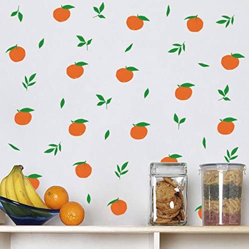 Bamsod Fruit Wall Decals Removable Boho Wall Stickers Peel Stick Flower Orange Wall Decals Fresh Fruit Wall Stickers For Baby Nursery Kids Bedroom Living Room Home Kitchen (Orange) #TOP5
