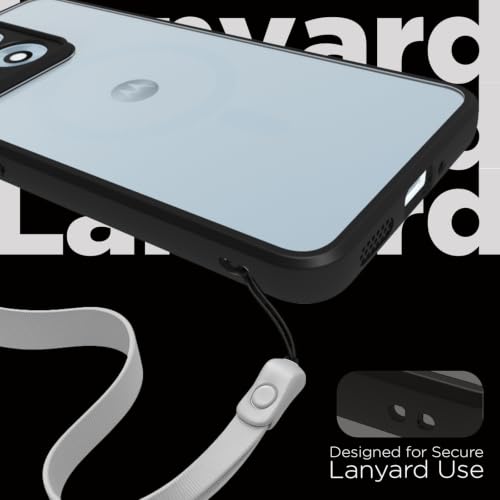 Image of RIGGEAR Shockproof Sleek Hybrid Armor Back Cover Case for Motorola Moto Edge 70 Max 5G (Clear PC + Black TPU Bumper)