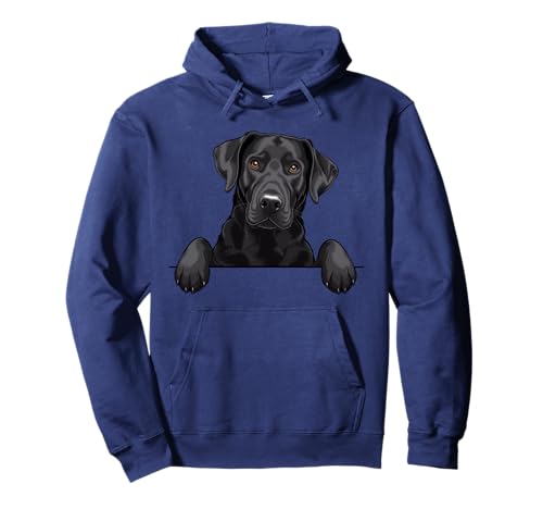 Lindo Labrador Negro Peeking Puppy Funny Lab Dog Lover Sudadera con Capucha