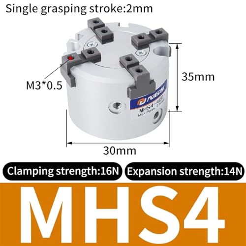 Pince à air MHS4 25D à structure parallèle rigide pour serrage stable