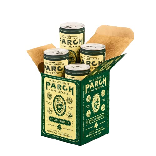 PARCH Desert Margarita + Prickly Paloma Variety Pack, Ready to Drink Agave Mocktail Infused with Desert Botanicals & Adaptogens — 100% Plant Based, Gluten Free & Vegan Holiday Drinks (8.4 oz x 4 Pack)