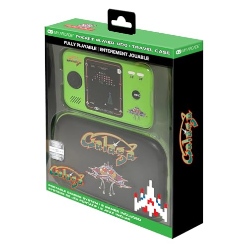 Image of My Arcade Galaga Pocket Player Bundle: Officially Licensed, Portable Gaming Console, Travel Case, Screen Protector Included