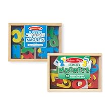 Melissa & Doug Deluxe Magnetic Letters and Numbers Set 89 Wooden Alphabet Magnets & Numbers, Educational Learning Toys for Preschool Kids Ages 3+
