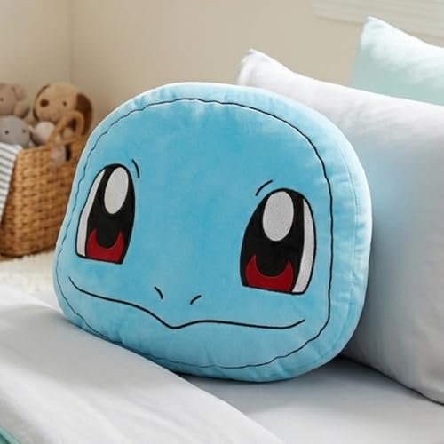 Image of Mirada Pokemon Blue Squirtle Face Soft Toy - Officially Licensed - Soft & Comfortable Plush Pillow - Ideal for Kids, Boys & Girls - 35cm