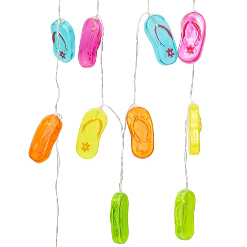KEPATO 10 LEDs Slipper String Lights Tropical Beach Themed Light Chain 5FT Outdoor String Lights Camp Lamp Summer Beach Party Decorations