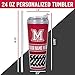 Rico Industries NCAA Miami of Ohio Redhawks Standard 24oz Personalized Tumbler W/Hinged Lid - Team Colored Travel Tumbler - Keeps Drinks Cold or Hot