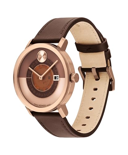 Movado Bold Evolution 2.0 Men's Luxury Quartz Watch - Swiss Movement, Leather Strap - Water Resistance 30 Meters (3ATM) - Classic Timepiece - Gift for Him - 40mm2