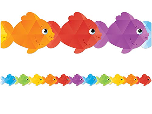 Bordure de découpe poisson coloré frise ondulée Teacher Created Resources multicolore