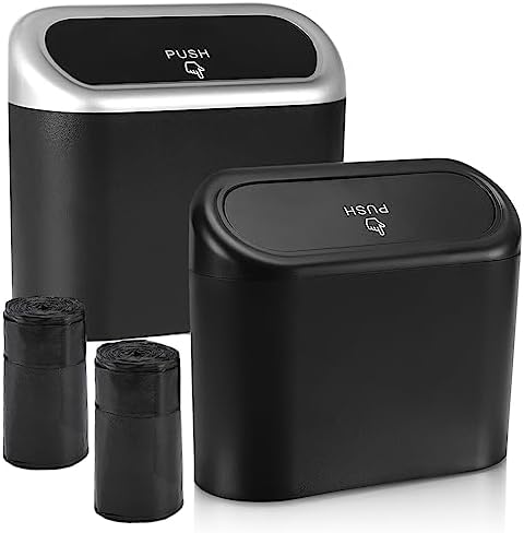 JOGZMZ Car Trash Can With Lid, Mini Auto Dustbin Garbage Organizer Automotive Garbage Container Bin For Vehicle Home Office