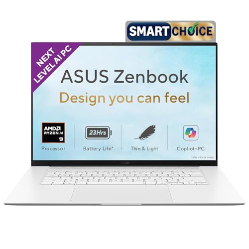 ASUS Zenbook S 16 (2026),AMD Ryzen AI 9 465,AMD Radeon iGPU, 32GB RAM, 1TB SSD,OLED, 16", (40 cm), Windows 11, M365 Basic(1 Year)* Office 2024, Scandinavian White,1.50 kg,UM5606GA-SR249WS,Co-pilot+ PC view 1