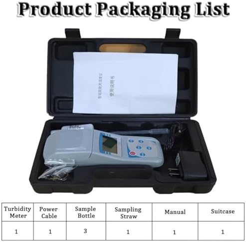 Handheld Digital Turbidity Meter for Water Quality Testing, Portable Turbidimeter with 0-200 NTU Measuring Range, Accurate Liquid Turbidity Tester (ZD-501)