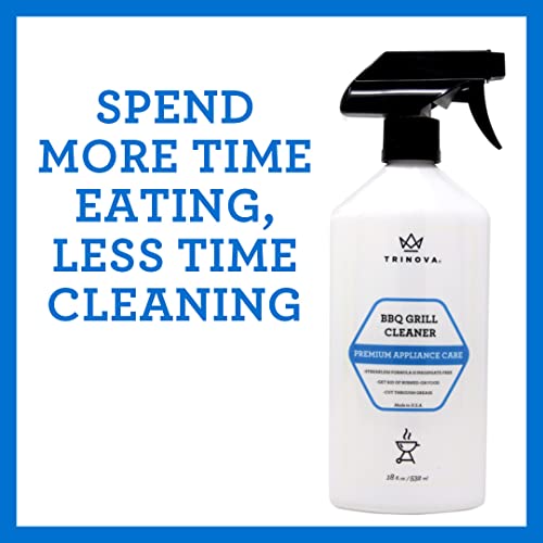 Trinova Bbq Grill Cleaning Spray - Degreaser Cleaning Solution For Grates On Gas, Wood, Oil, Stone, Brick, Or Propane Grills, Professional Strength, Eco-Friendly, 18Oz #TOP3
