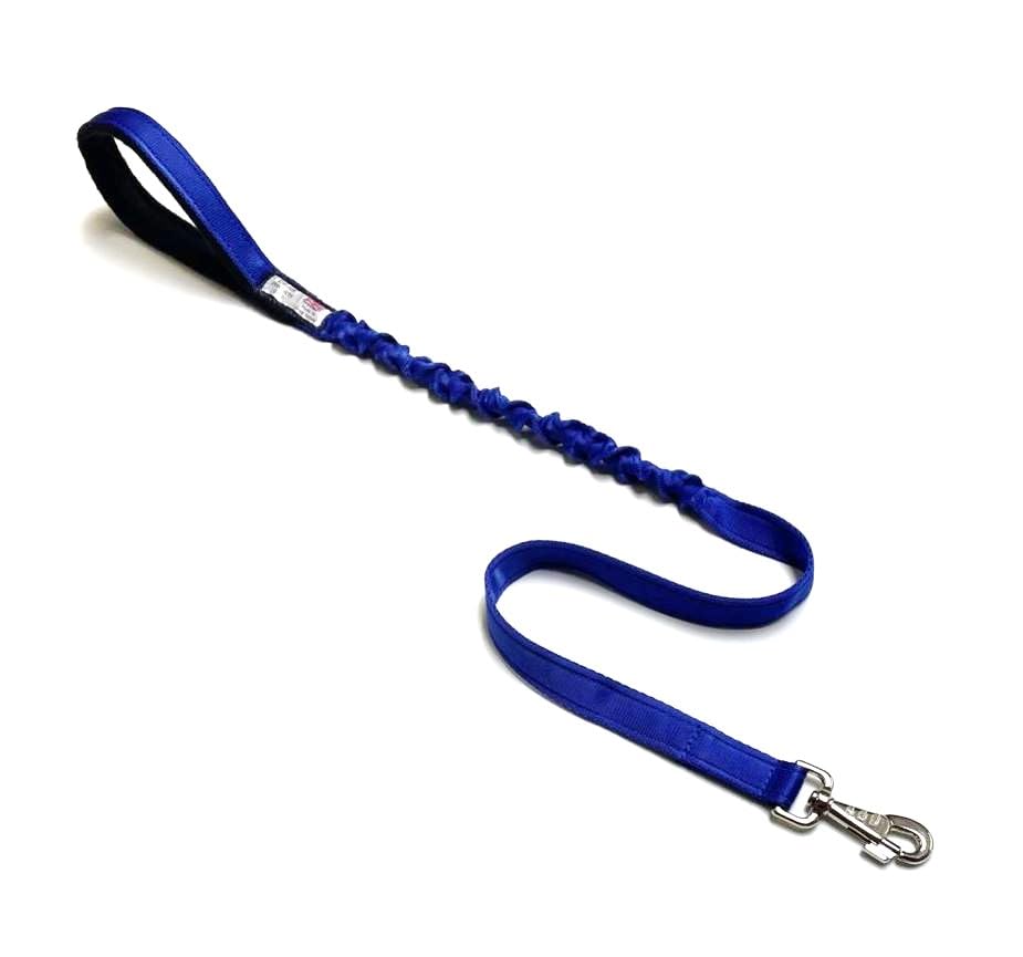 Dog Lead With Shock Absorbing Bungee Cord Training Walking Leash Soft Padded Handle (76" (1.9 Metres), Royal Blue) — image 1