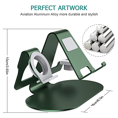 3 in 1 Phone Stand for Desk Aluminum Apple Watch Charger Stand Phone Holder for iPhone 14 13 12 11 All Series, iWatch Series 8/SE2/7/6/SE/5/4/3/2, AirPods, iPad