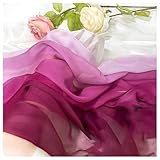 Touguqing 37 Colors 30D Gradient Chiffon Fabric by The Yard 1.4m/55in Wide Sold by The Meter for Summer Women's Skirt Clothing Handmade(Color:Purple-red Gradient)