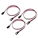 Price comparison product image Cable Matters 3-Pack Straight SATA III 6.0 Gbps SATA Cable (SATA 3 Cable) Red - 18 Inches