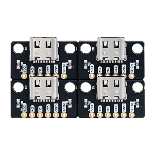 Treedix 4pcs USB Type-C Breakout Board Serial Basic Breakout Female Connector Immersion Gold PCB Converter Board