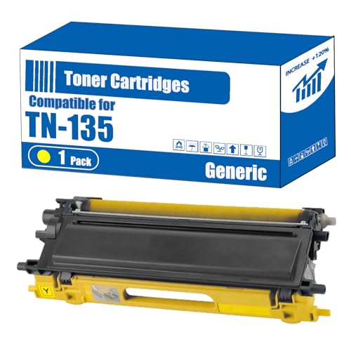 Image of Compatible for Brother TN-135 Toner Cartridges MFC-9440CN MFC-9450CLT DCP-9040 DCP-9040CN DCP-9042CN DCP-9045CN Printers, High Yield 5000 Pages, Accurate Imaging Rich Colors (1 Pack Yellow)