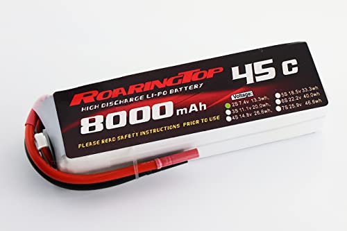 RoaringTop 2S 7.4V 8000mAh 45C RC Batterien Lipo Battery RC Hardcase Lipo Akku Pack Mit Deans Anschluss Für RC Auto RC Boot RC Truck Heli Flugzeug Cover