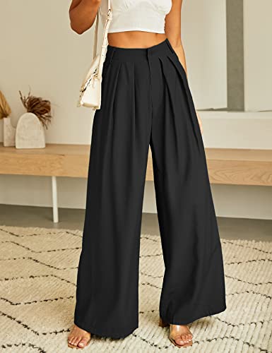 Women's High Waist Casual Wide Leg Palazzo Pants, Dress Pants for Women, Work Pants with Pockets for Women Office.4