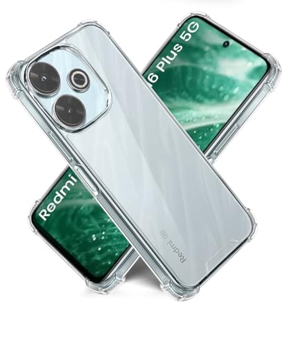 Image of WOW IMAGINE Ultra-Hybrid Crystal Clear Back Case for Mi Redmi 13 5G | Poco M6 Plus 5G | Shockproof Design | Camera Protection Bump | Hard Clear Mobile Back Cover with Cushioned Edges - Transparent