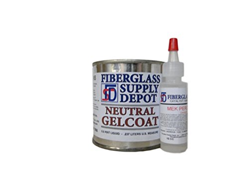 Fiberglass Supply Depot Neutral Gelcoat No Wax Half Pint with 15cc Hardener (MEKP)