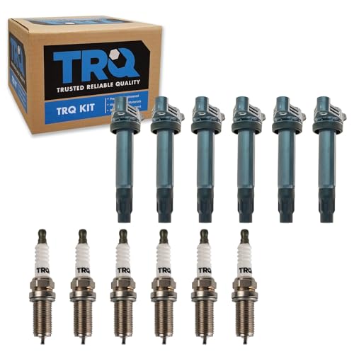 TRQ Ignition Coil and Spark Plug Kit 12 Piece Iridium Spark Plugs Compatible with 2004-2006 Lexus ES330 RX330 2006-2008 RX400h 2004-2008 Toyota Camry Highlander Sienna Solara by TRQ - Used condition - US$159.44