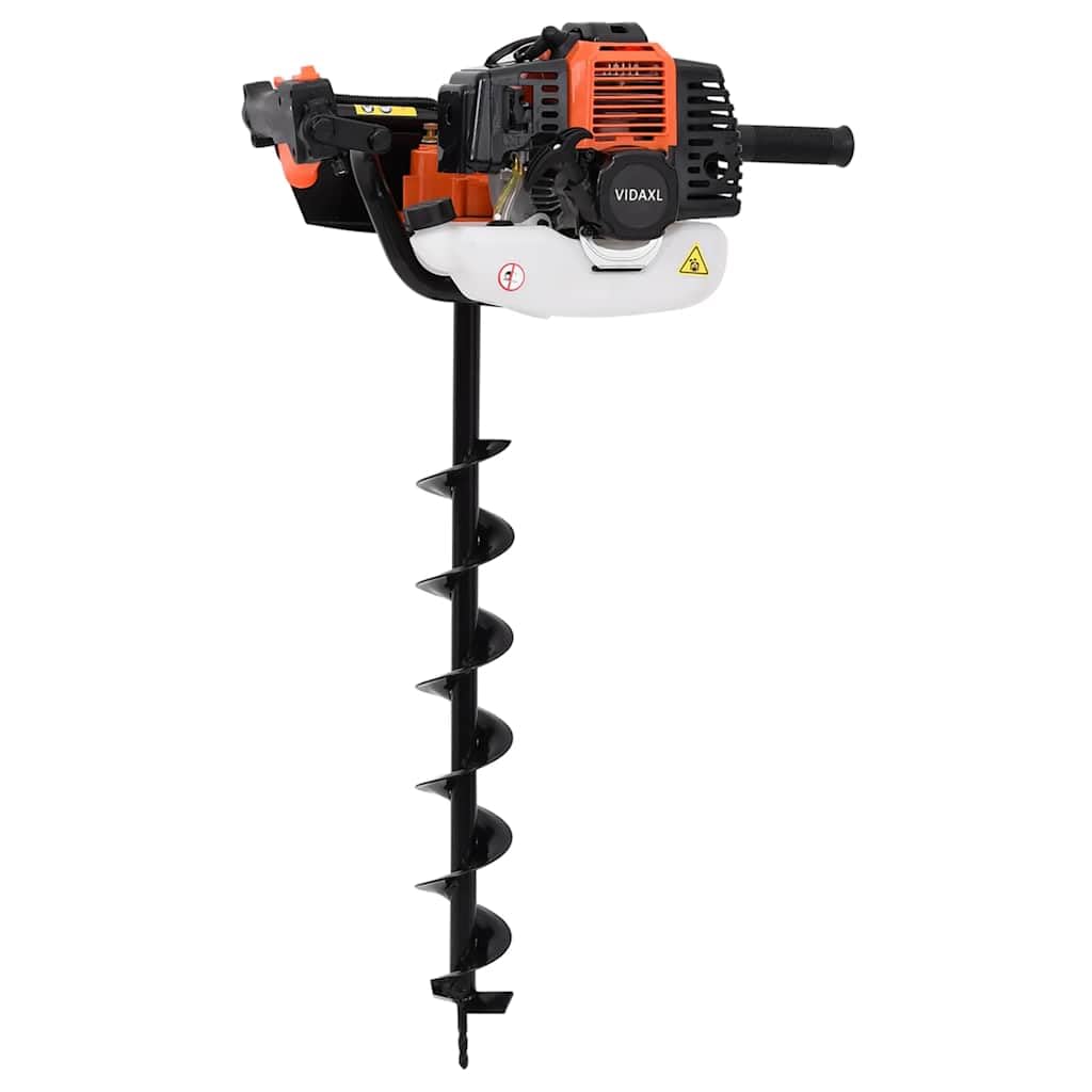 Juego de brocas de gasolina de 52 cc con 7 brocas y 2 extensiones, para construcción de vallas, plantación de árboles, taladro con mango antivibración