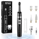 Kit Pulidor Dental Recargable para Limpieza y Blanqueamiento Dental, limpiador de sarro dental con 5 Cabezales, 5 Velocidades, Luz LED, quita sarro dental y manchas, IPX6 Resistente al Agua