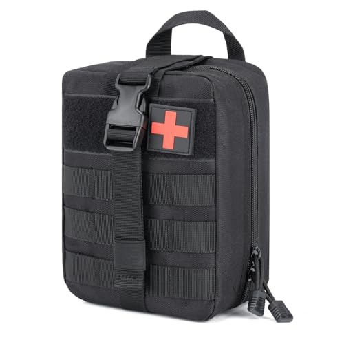 koolehaoda Molle Erste-Hilfe-Tasche, leere medizinische Tasche, EMT-Erste-Hilfe-Tasche, reißbar, IFAK, taktischer Nutzen für zu Hause und Outdoor-Aktivitäten, medizinische Versorgung (nur Tasche